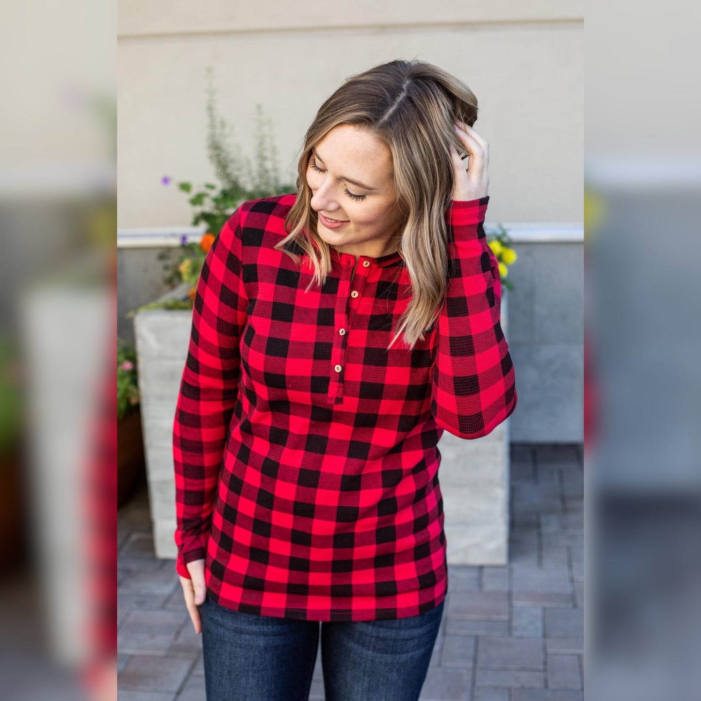 Harper Long Sleeve Henley - Plaid
